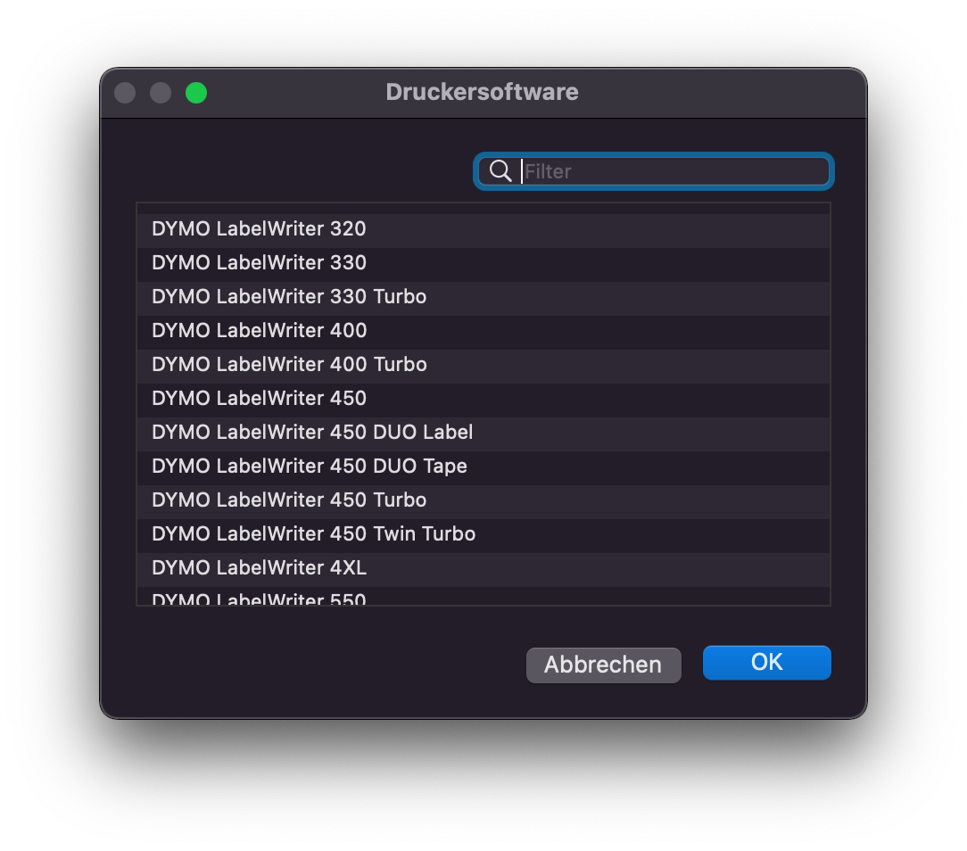 macOS: Drucker auswählen