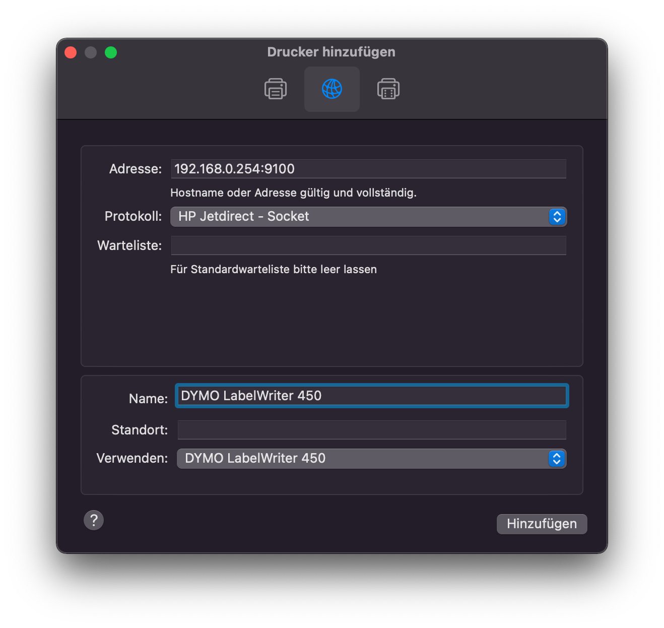 macOS: Drucker hinzufügen