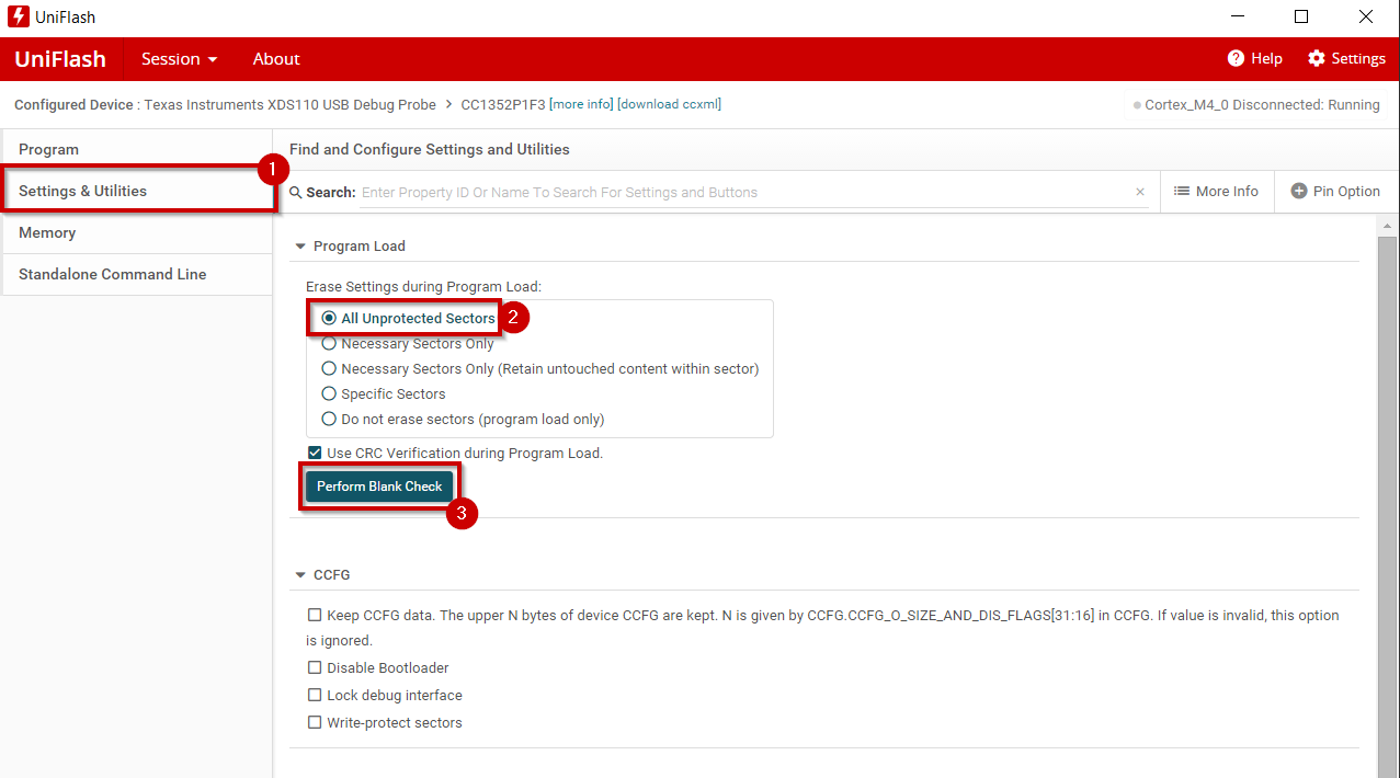 Durchführen des Blank Checks