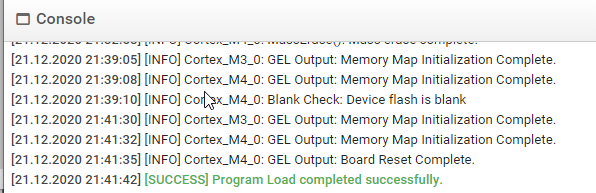 Erfolgreiche Aktualisierung der Firmware