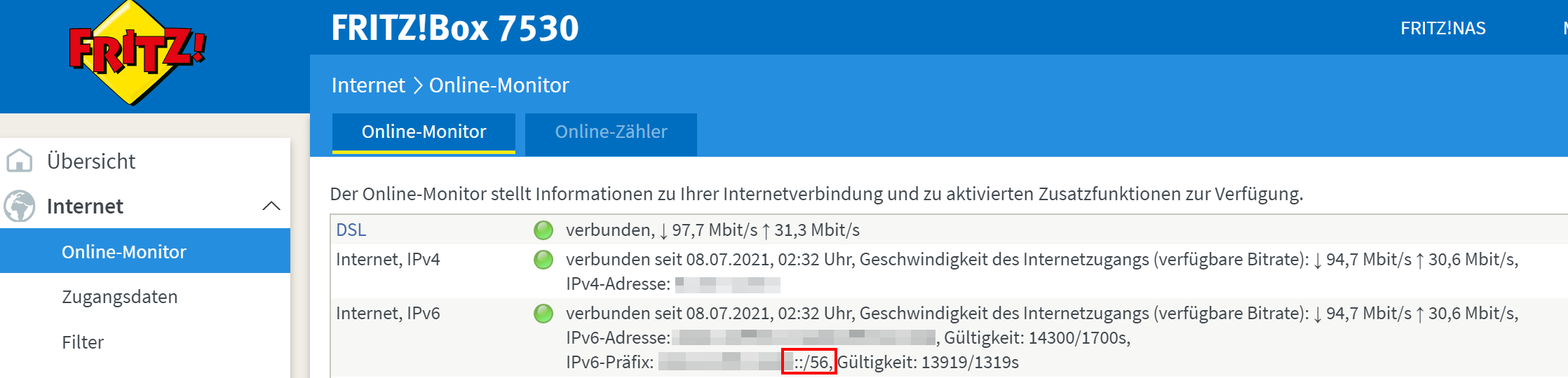 IPv6-Präfix ermitteln
