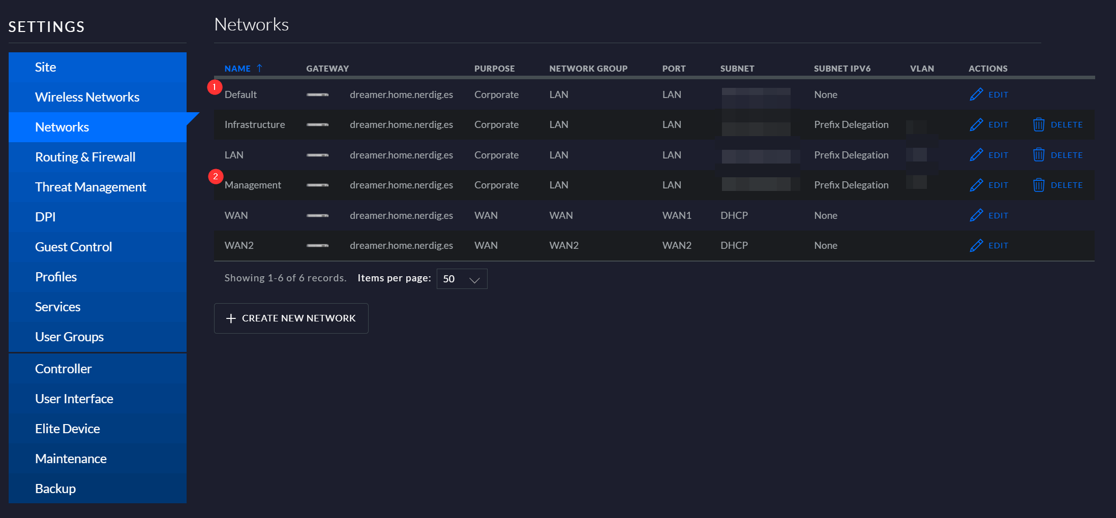 Netzwerke im Network Controller einrichten