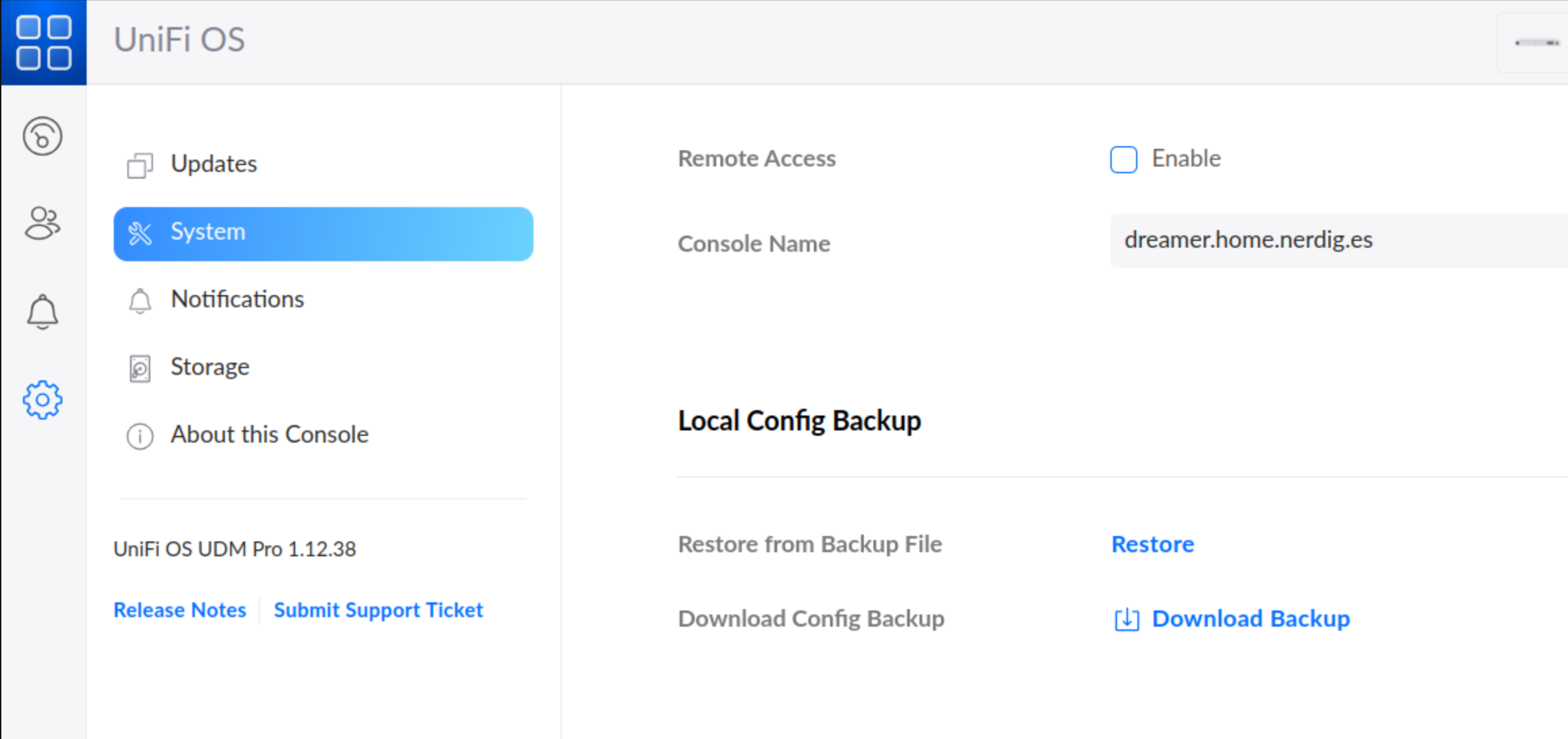 Download Unif OS Config Backup